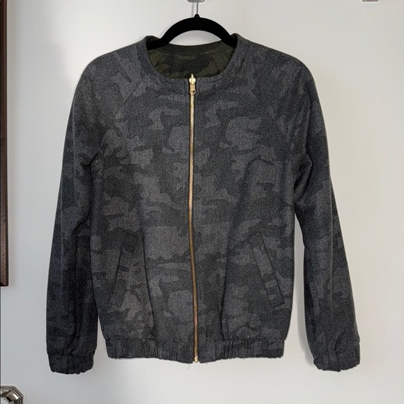 Camouflage Reversible Bomber Jacket with Gold Zipper - Picture 1 of 7
